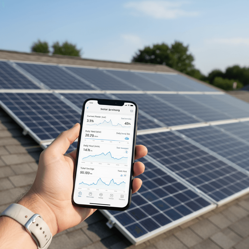 ניטור מערכת סולארית באפליקציה בסמארטפון