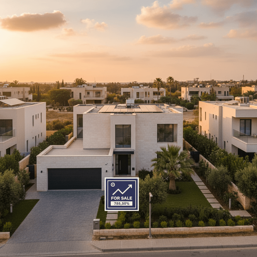 בית פרטי עם מערכת סולארית על הגג בישראל