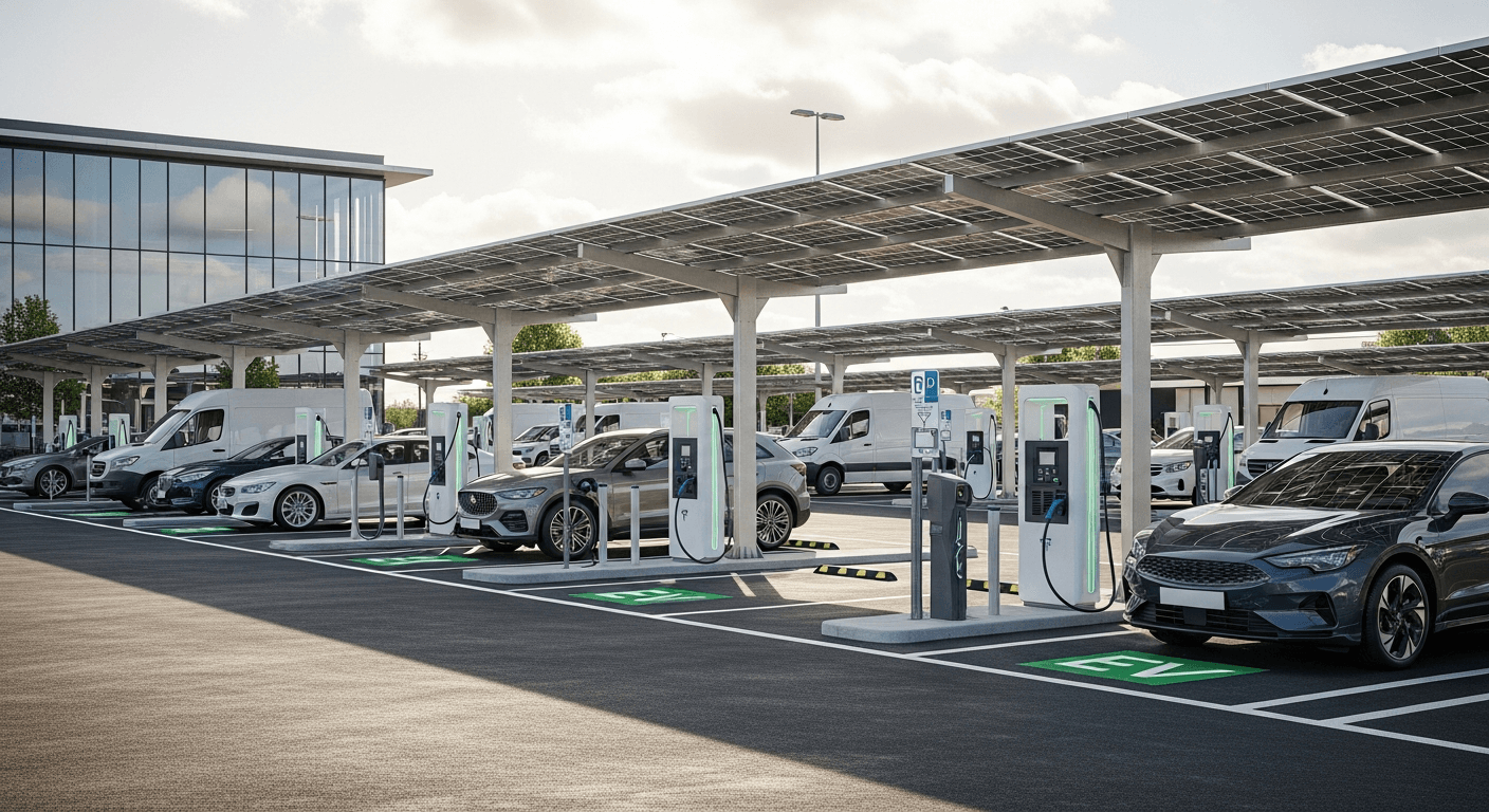 עמדות טעינה מסחריות בחניון — Level 2 ו-DC Fast