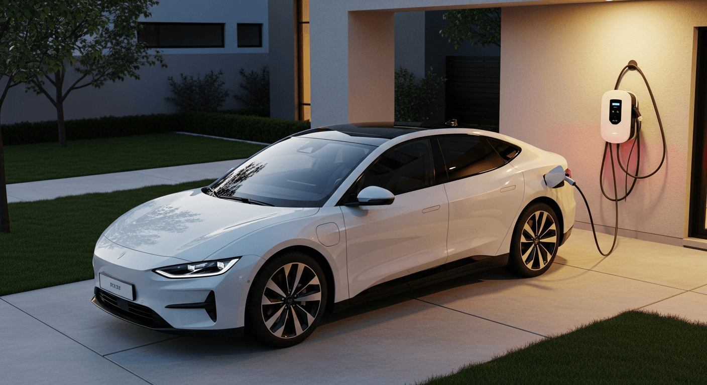 עמדת טעינה לרכב חשמלי מותקנת בחניה ביתית בישראל